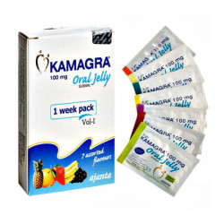 Kamagra Oral Jelly AJANTA PHARMA - 100 mg / erä. - 1 viikon pakkaus (7 satsia)